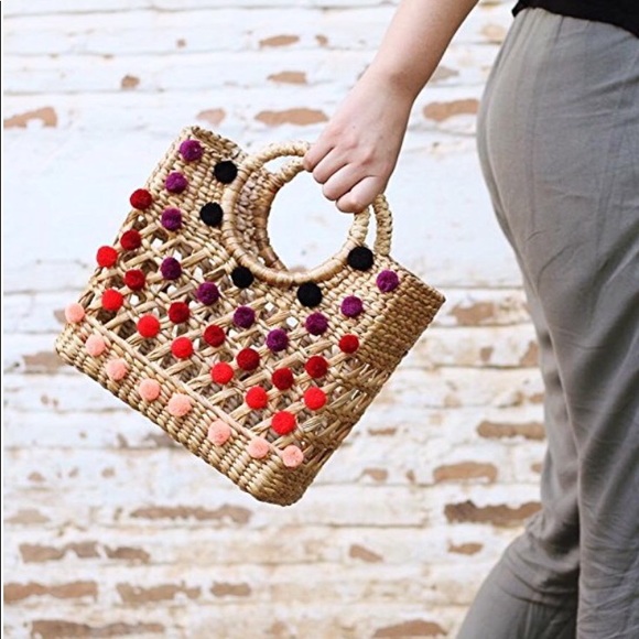 β₯πHPπNWT Boho Straw Handbagβ₯ - Picture 3 of 7